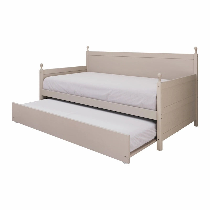 Lit de jour double en bois de style moderne du milieu du siècle avec lit gigogne CraftPorch