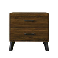 Table de chevet en bois à 2 tiroirs de style classique CraftPorch