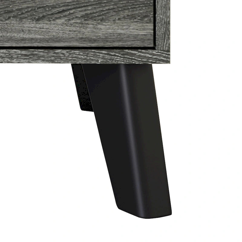 Table de chevet en bois à 2 tiroirs de style classique CraftPorch