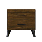 Table de chevet en bois à 2 tiroirs de style classique CraftPorch