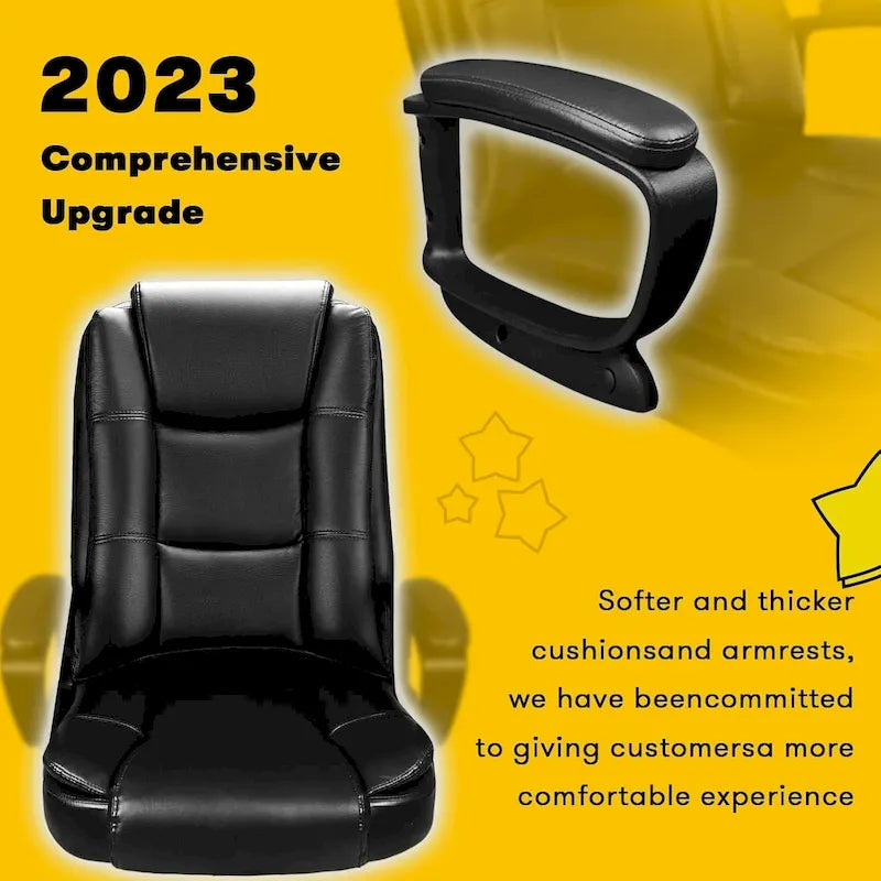 Fauteuil de bureau Bossin pour grandes tailles, dossier haut, fauteuil de direction ergonomique réglable en cuir, capacité 181 kg (400 lbs)