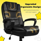 Fauteuil de bureau Bossin pour grandes tailles, dossier haut, fauteuil de direction ergonomique réglable en cuir, capacité 181 kg (400 lbs)