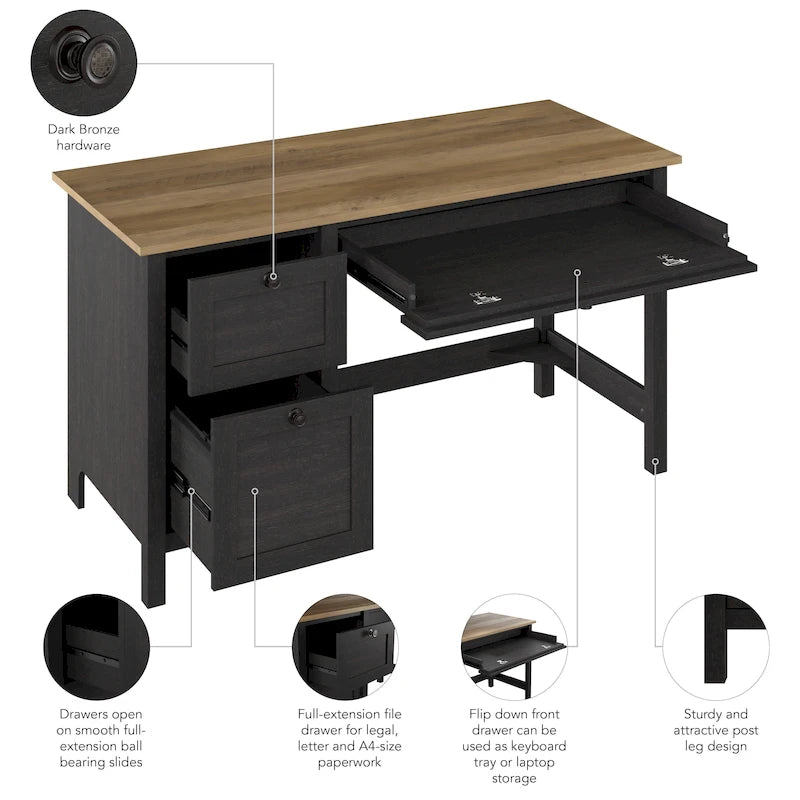 Bureau d'ordinateur Mayfield 54W avec tiroirs par Bush Furniture