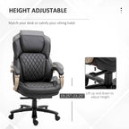 Fauteuil de bureau Vinsetto robuste, capacité de 159 kg, revêtement en maille et similicuir, ergonomique à bascule, hauteur réglable et roulettes