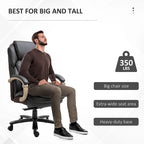 Fauteuil de bureau Vinsetto robuste, capacité de 159 kg, revêtement en maille et similicuir, ergonomique à bascule, hauteur réglable et roulettes