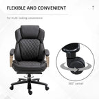 Fauteuil de bureau Vinsetto robuste, capacité de 159 kg, revêtement en maille et similicuir, ergonomique à bascule, hauteur réglable et roulettes