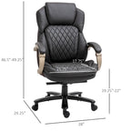 Fauteuil de bureau Vinsetto robuste, capacité de 159 kg, revêtement en maille et similicuir, ergonomique à bascule, hauteur réglable et roulettes