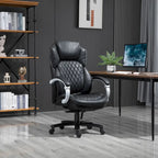 Fauteuil de bureau Vinsetto robuste, capacité de 159 kg, revêtement en maille et similicuir, ergonomique à bascule, hauteur réglable et roulettes