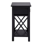 Table d'appoint en bois peu encombrante avec tiroir de rangement et compartiment spacieux