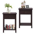 Table d'appoint en bois peu encombrante avec tiroir de rangement et compartiment spacieux