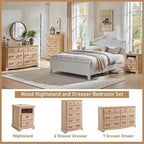 Table de chevet vintage en bois avec station de recharge, table d'appoint, table de chevet