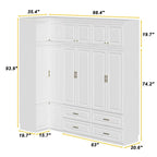 Armoires penderie/penderie/rangement avec tiroirs suspendus (93,9 cm x 74,2 cm)