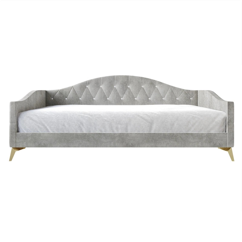 Lit de jour capitonné CraftPorch Elegant Crystal Button Capfted Twin