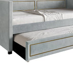 Lit de jour CraftPorch Deluxe en velours, format simple, avec lit gigogne