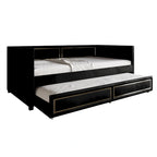 Lit de jour CraftPorch Deluxe en velours, format simple, avec lit gigogne