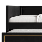 Lit de jour CraftPorch Deluxe en velours, format simple, avec lit gigogne