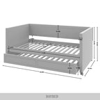 Lit de jour CraftPorch Deluxe en velours, format simple, avec lit gigogne