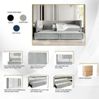 Lit de jour CraftPorch Deluxe en velours, format simple, avec lit gigogne