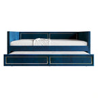 Lit de jour CraftPorch Deluxe en velours, format simple, avec lit gigogne