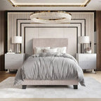 CraftPorch Corduroy Elegant and Chic Velvet Upholstered Bed