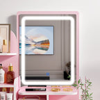 Ensemble coiffeuse avec lumière LED, miroir et tabouret