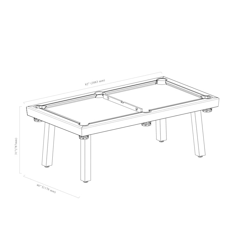 Ensemble table de billard Laguna pour intérieur/extérieur, 2,13 m (7 pi), en ardoise, avec 2 bancs et accessoires, finition blanche.