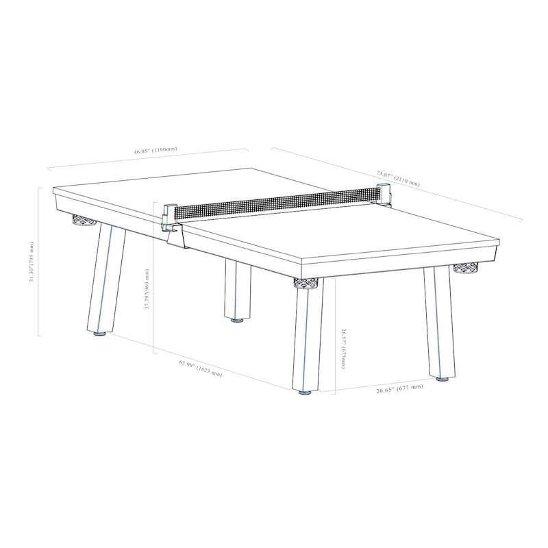 Ensemble table de billard Laguna pour intérieur/extérieur, 2,13 m (7 pi), en ardoise, avec 2 bancs et accessoires, finition blanche.