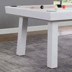 Ensemble table de billard Laguna pour intérieur/extérieur, 2,13 m (7 pi), en ardoise, avec 2 bancs et accessoires, finition blanche.