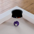 Ensemble table de billard Laguna pour intérieur/extérieur, 2,13 m (7 pi), en ardoise, avec 2 bancs et accessoires, finition blanche.