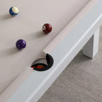 Ensemble table de billard Laguna pour intérieur/extérieur, 2,13 m (7 pi), en ardoise, avec 2 bancs et accessoires, finition blanche.