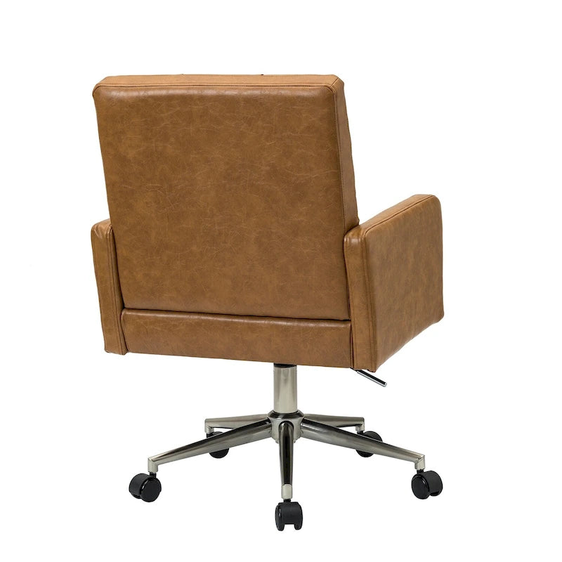 Chaise de bureau moderne Lorenz en cuir végan réglable en hauteur avec 5 roulettes par HULALA HOME