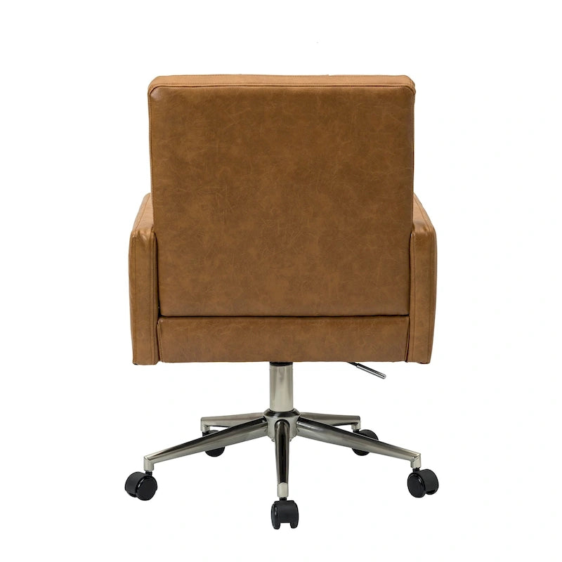 Chaise de bureau moderne Lorenz en cuir végan réglable en hauteur avec 5 roulettes par HULALA HOME