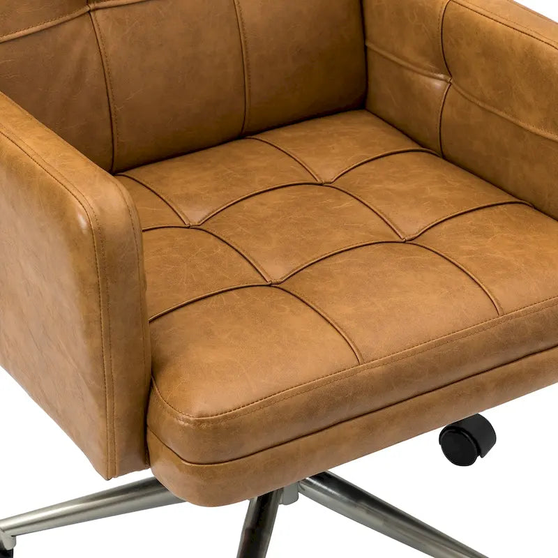 Chaise de bureau moderne Lorenz en cuir végan réglable en hauteur avec 5 roulettes par HULALA HOME