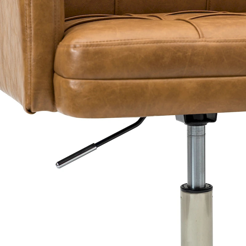 Chaise de bureau moderne Lorenz en cuir végan réglable en hauteur avec 5 roulettes par HULALA HOME