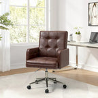 Chaise de bureau moderne Lorenz en cuir végan réglable en hauteur avec 5 roulettes par HULALA HOME