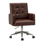 Chaise de bureau moderne Lorenz en cuir végan réglable en hauteur avec 5 roulettes par HULALA HOME