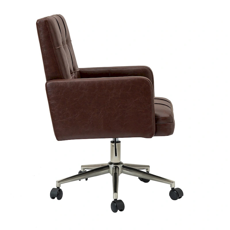 Chaise de bureau moderne Lorenz en cuir végan réglable en hauteur avec 5 roulettes par HULALA HOME