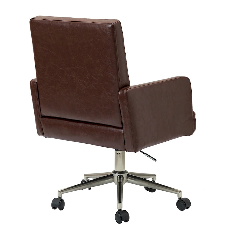 Chaise de bureau moderne Lorenz en cuir végan réglable en hauteur avec 5 roulettes par HULALA HOME
