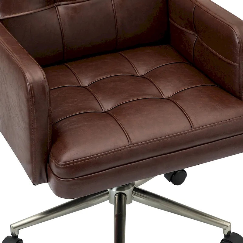 Chaise de bureau moderne Lorenz en cuir végan réglable en hauteur avec 5 roulettes par HULALA HOME