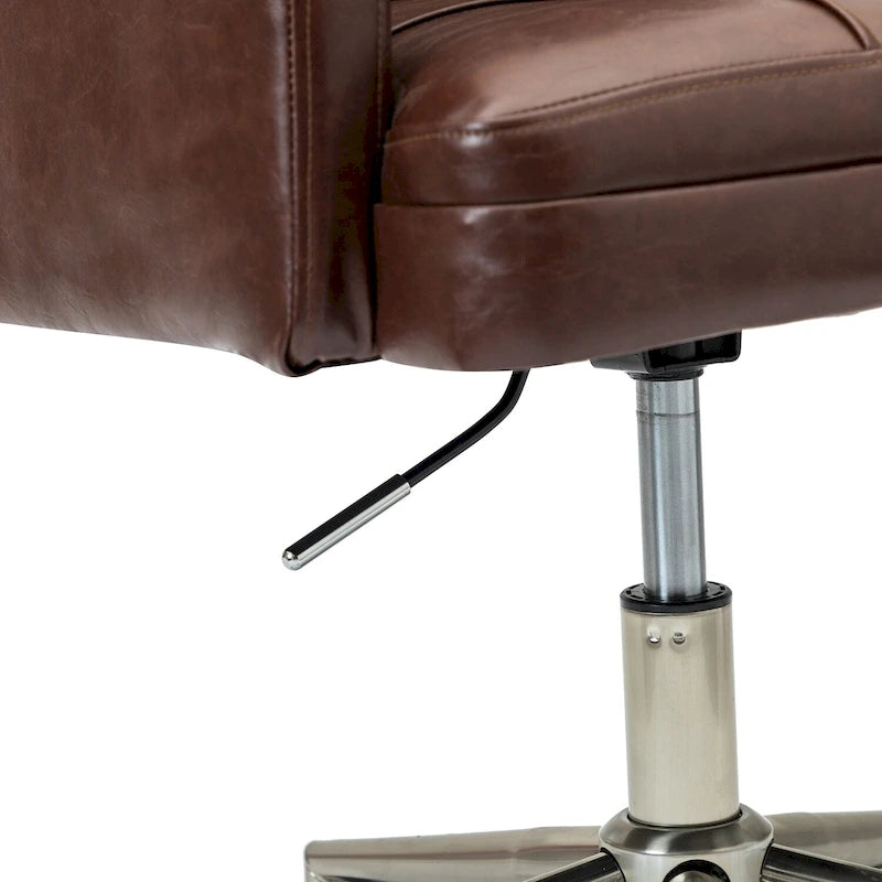 Chaise de bureau moderne Lorenz en cuir végan réglable en hauteur avec 5 roulettes par HULALA HOME