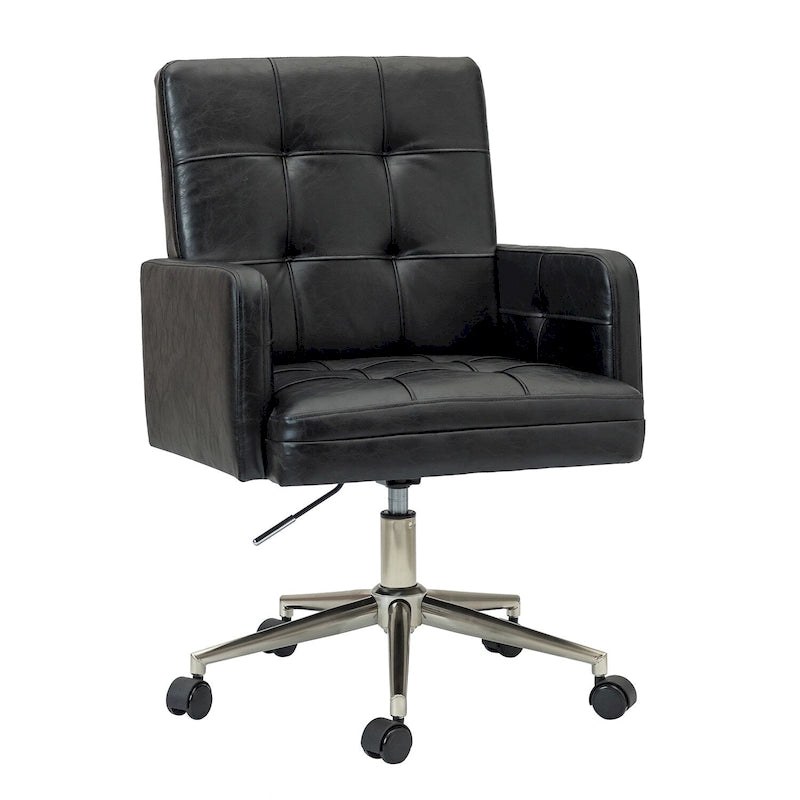 Chaise de bureau moderne Lorenz en cuir végan réglable en hauteur avec 5 roulettes par HULALA HOME