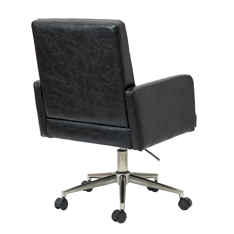 Chaise de bureau moderne Lorenz en cuir végan réglable en hauteur avec 5 roulettes par HULALA HOME