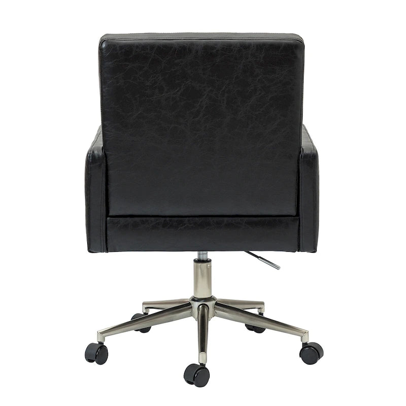 Chaise de bureau moderne Lorenz en cuir végan réglable en hauteur avec 5 roulettes par HULALA HOME