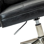 Chaise de bureau moderne Lorenz en cuir végan réglable en hauteur avec 5 roulettes par HULALA HOME