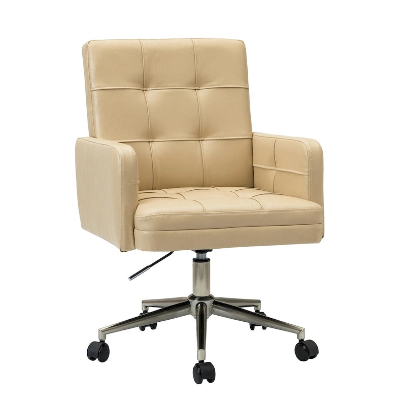 Chaise de bureau moderne Lorenz en cuir végan réglable en hauteur avec 5 roulettes par HULALA HOME