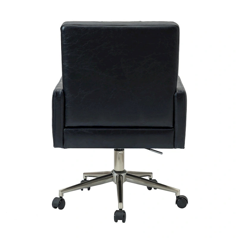 Chaise de bureau moderne Lorenz en cuir végan réglable en hauteur avec 5 roulettes par HULALA HOME
