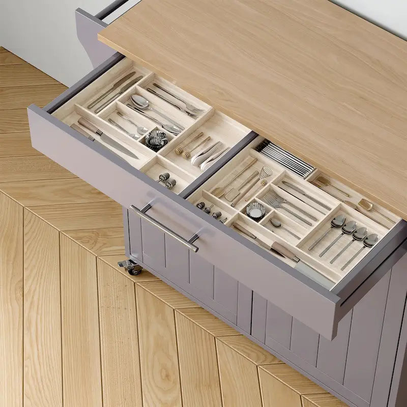 Îlot de cuisine mobile avec armoire de rangement