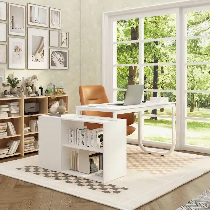 Bureau de direction en forme de L avec 3 tiroirs pour la maison et le bureau