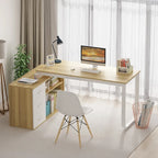 Bureau de direction en forme de L avec 3 tiroirs pour la maison et le bureau