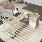 Bureau de direction en forme de L avec 3 tiroirs pour la maison et le bureau
